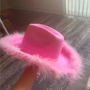 Pink Feathered Cowboy Hat